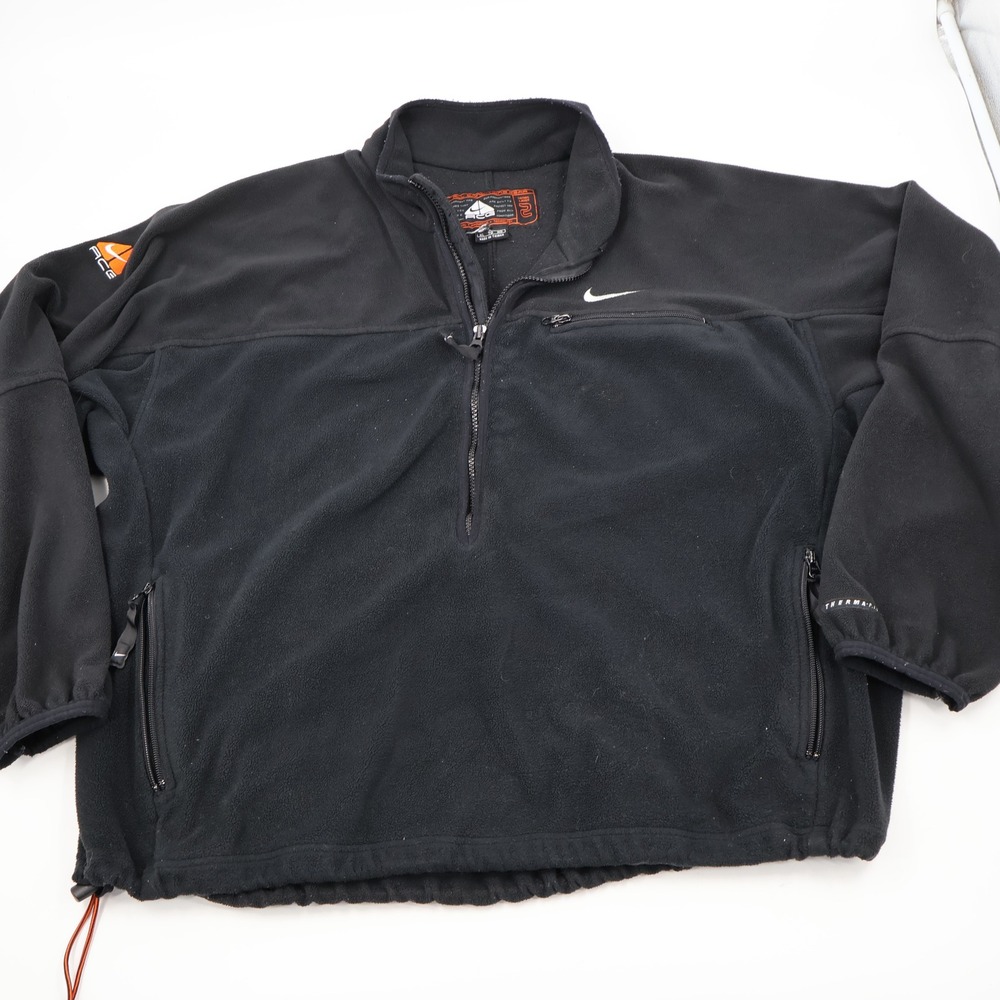 Nike ACG Fleece Pullover Mens XL Black Therma-FIT 1/4 Zip Thermal Layer 2
